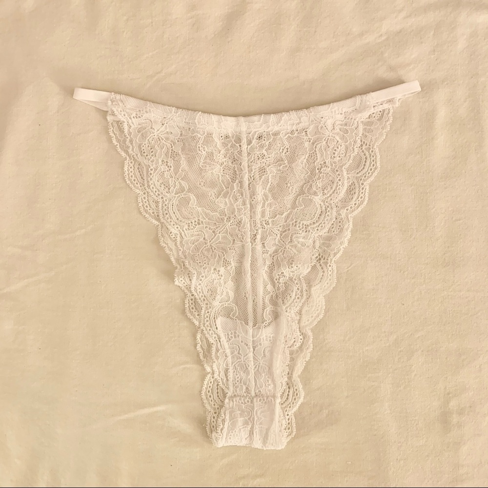 French Cut Lace Panty in White